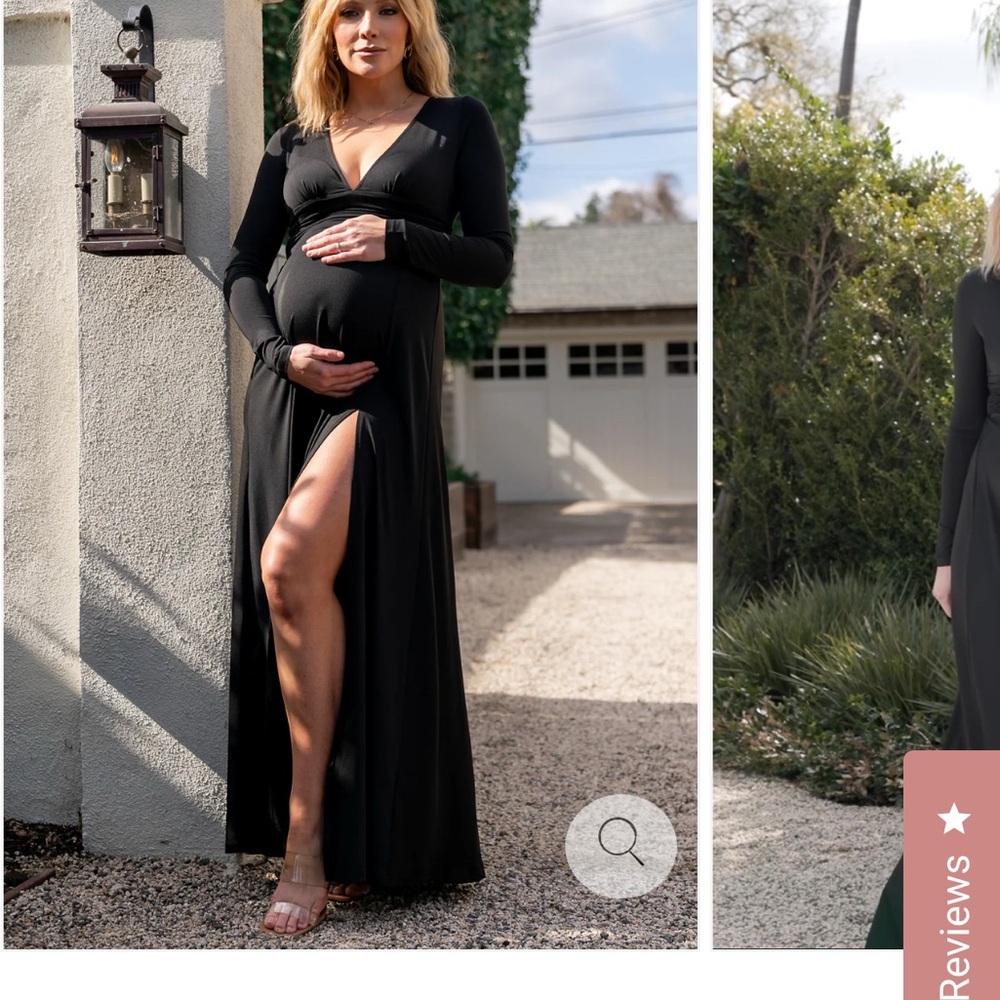 Baltic Born Black Wrap Gown with Bishop Sleeves (Ariana Maxie Dress)